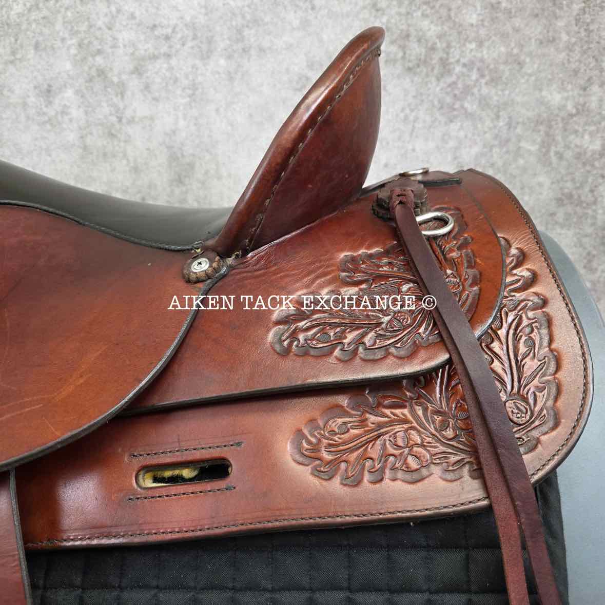 1997 Circle Y 2175 All-Around Western Saddle, 17" Seat, Regular Tree - Semi QH Bars