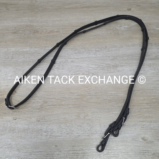 Vespucci Leather Reins with Hand Stops, Black, 56"