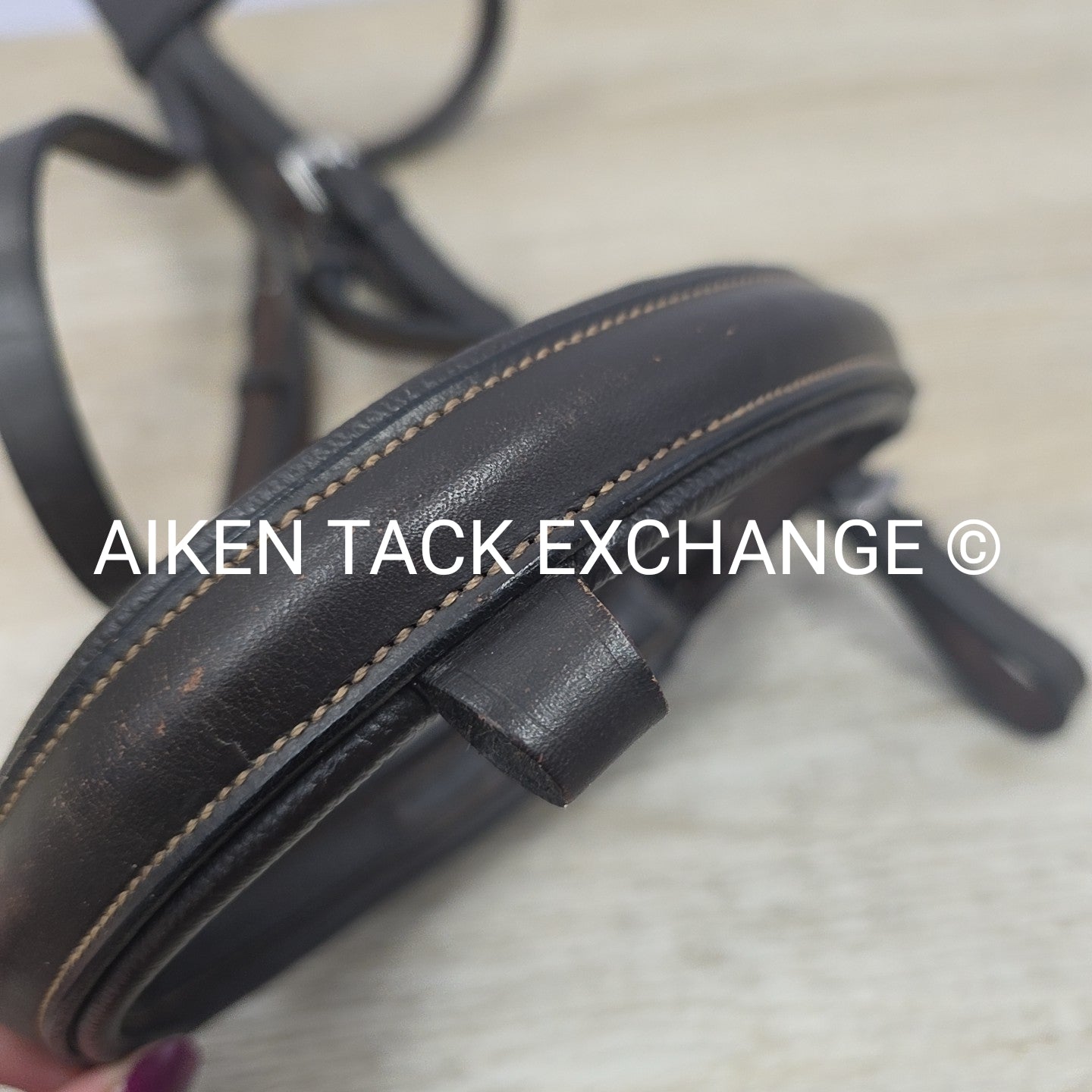 English Bridle with Clincher Noseband, No Flash Strap, No Reins, Brown, Size Cob