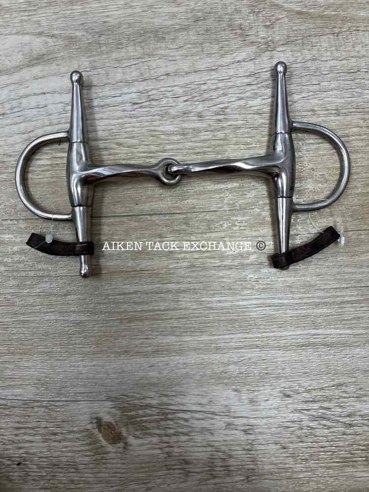 Korsteel Single Joint Slow Twist Pony Full Cheek Bit with Keepers 4.5"