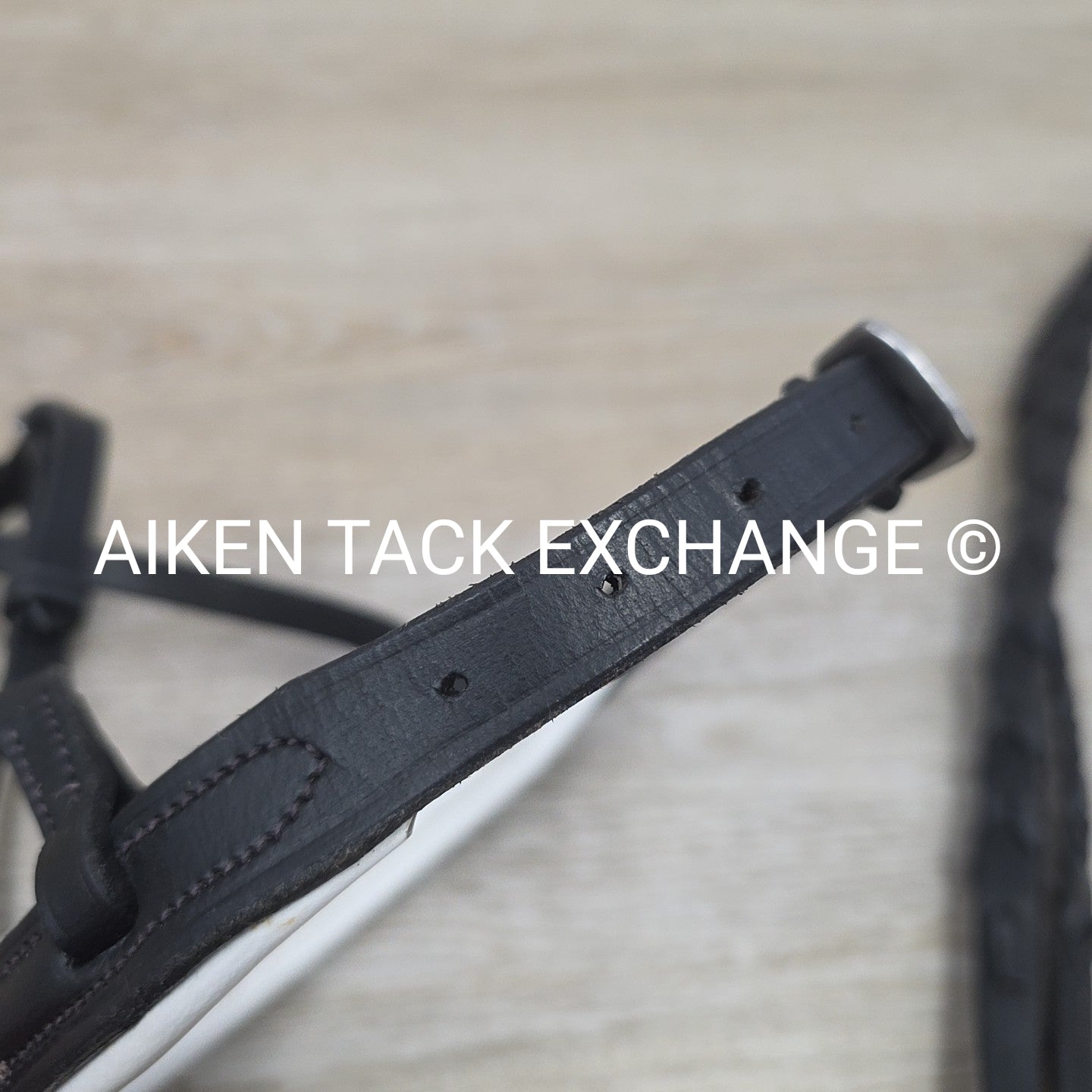 Classic Dressage Bridle with Laced Reins, Missing Flash, Black with White, Full