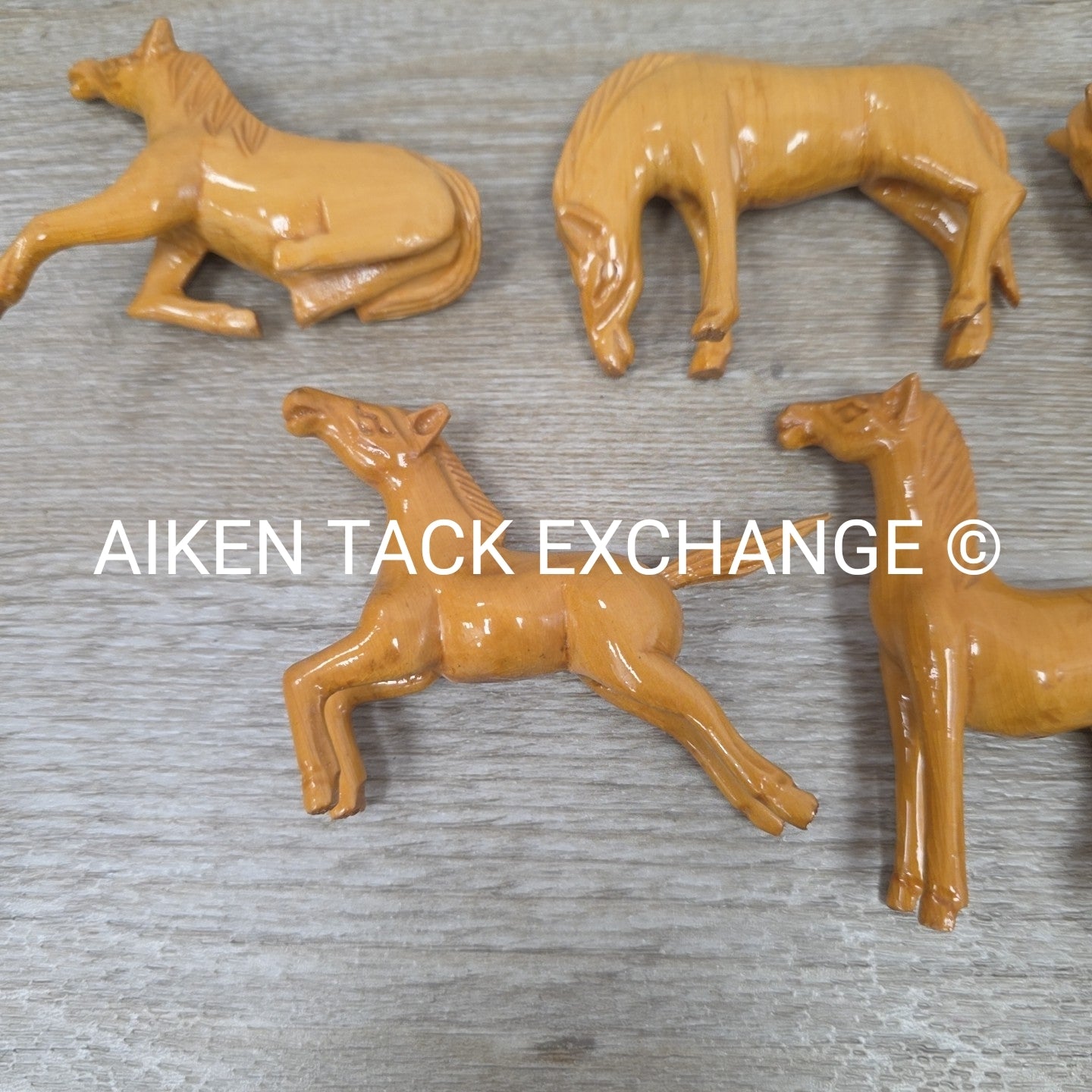 Handcarved Wooden Horses - Set of 8