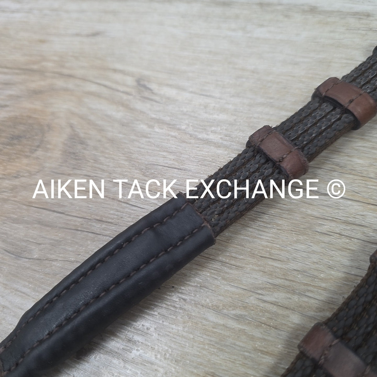 Correct Connect Sure Grip Rubber Reins with 1" Hand Stops, Brown, 55"