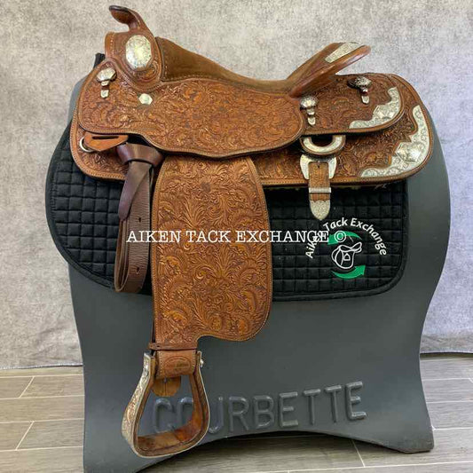 Blue Ribbon Western Show Saddle, 16" Seat, Regular Blue Ribbon Tree - Semi QH Bars
