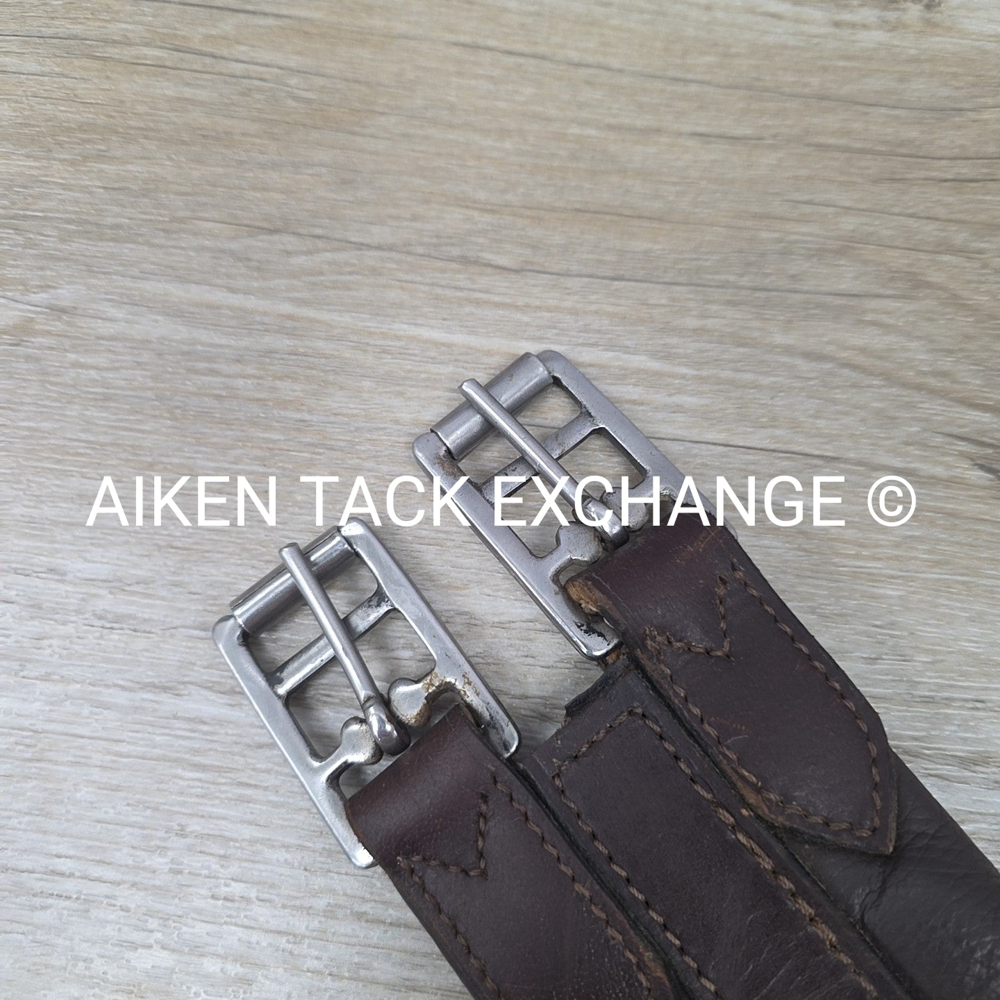 English Girth with Single End Elastic, Brown, 40"