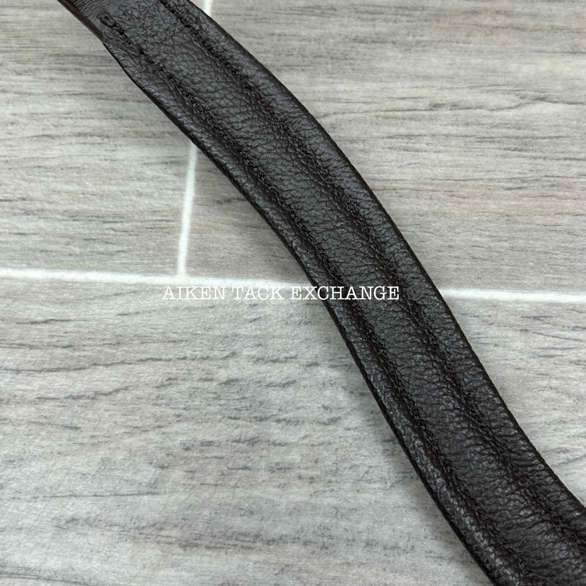 Plain Raised Padded Browband, Black, 16.5"