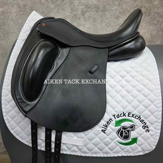 Saddle Guy by Mike Scott Monoflap Dressage Saddle, 17.5" Seat, Short Flap, MW/W Tree, Wool Flocked Panels
