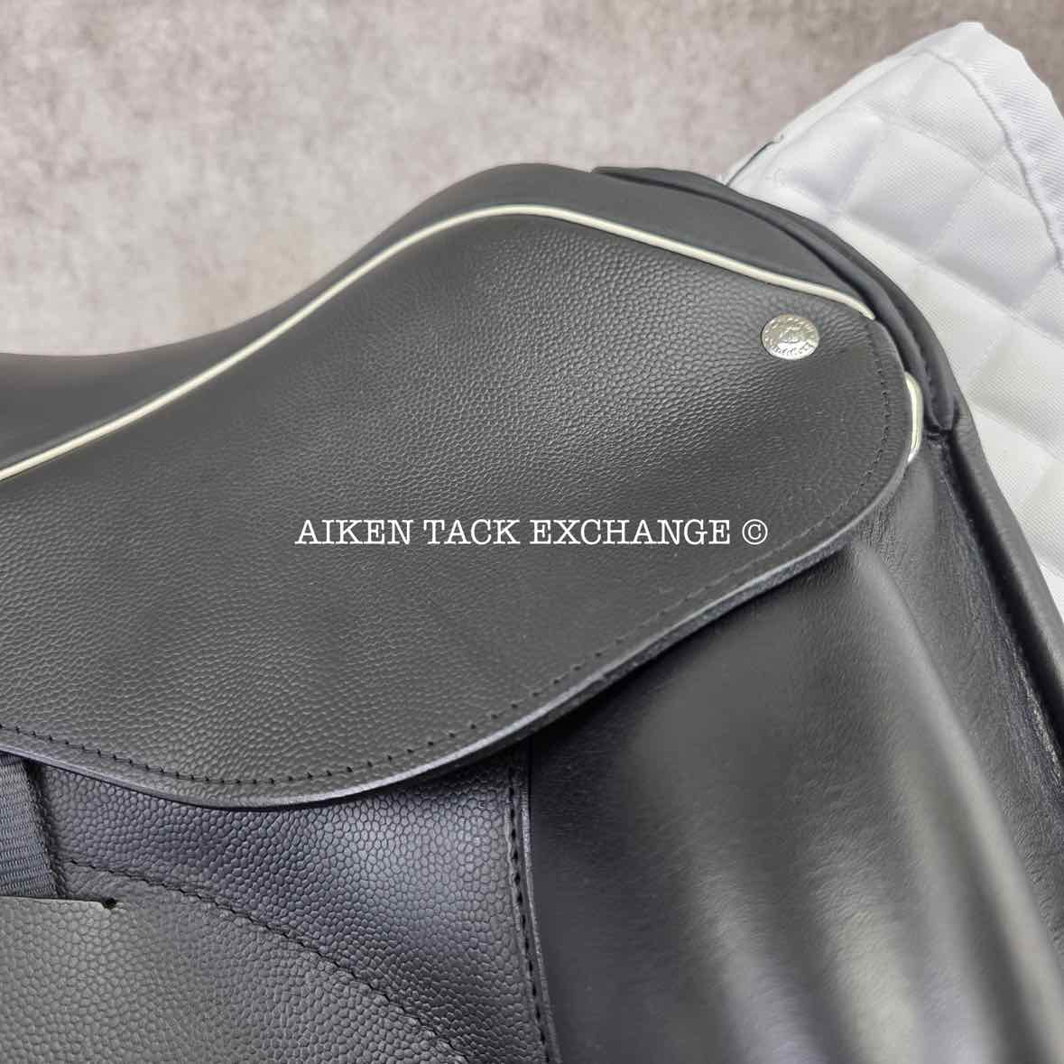 2022 Custom Saddlery Icon Coda Monoflap Dressage Saddle, 17" Seat, Adjustable Tree, Wool Flocked Panels