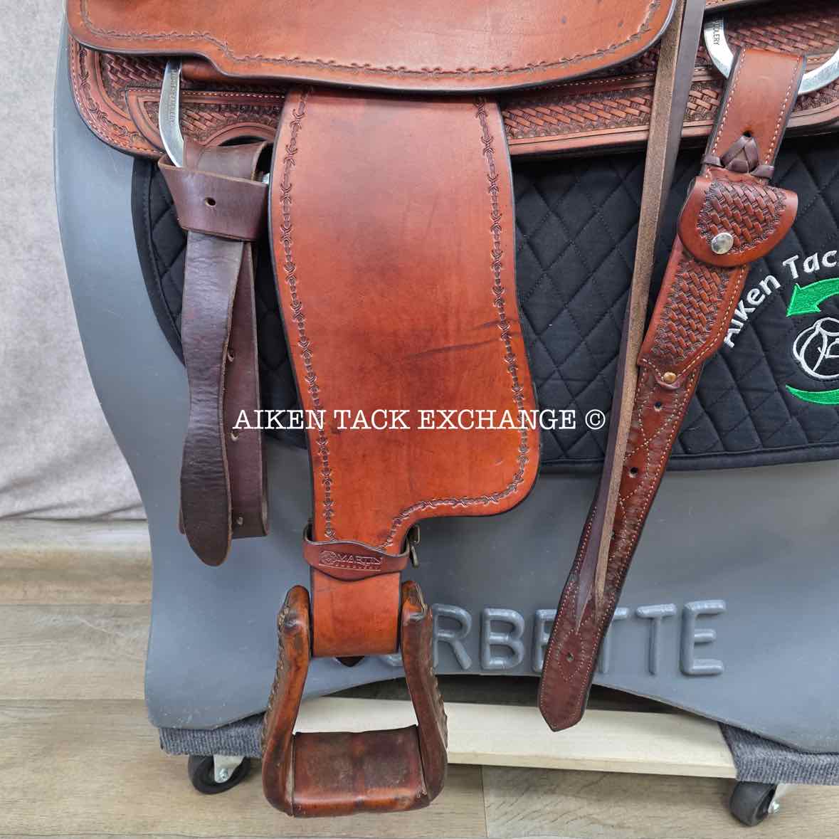 Martin Saddlery Western Saddle, 17.5" Seat, Wide Tree - Full QH Bars