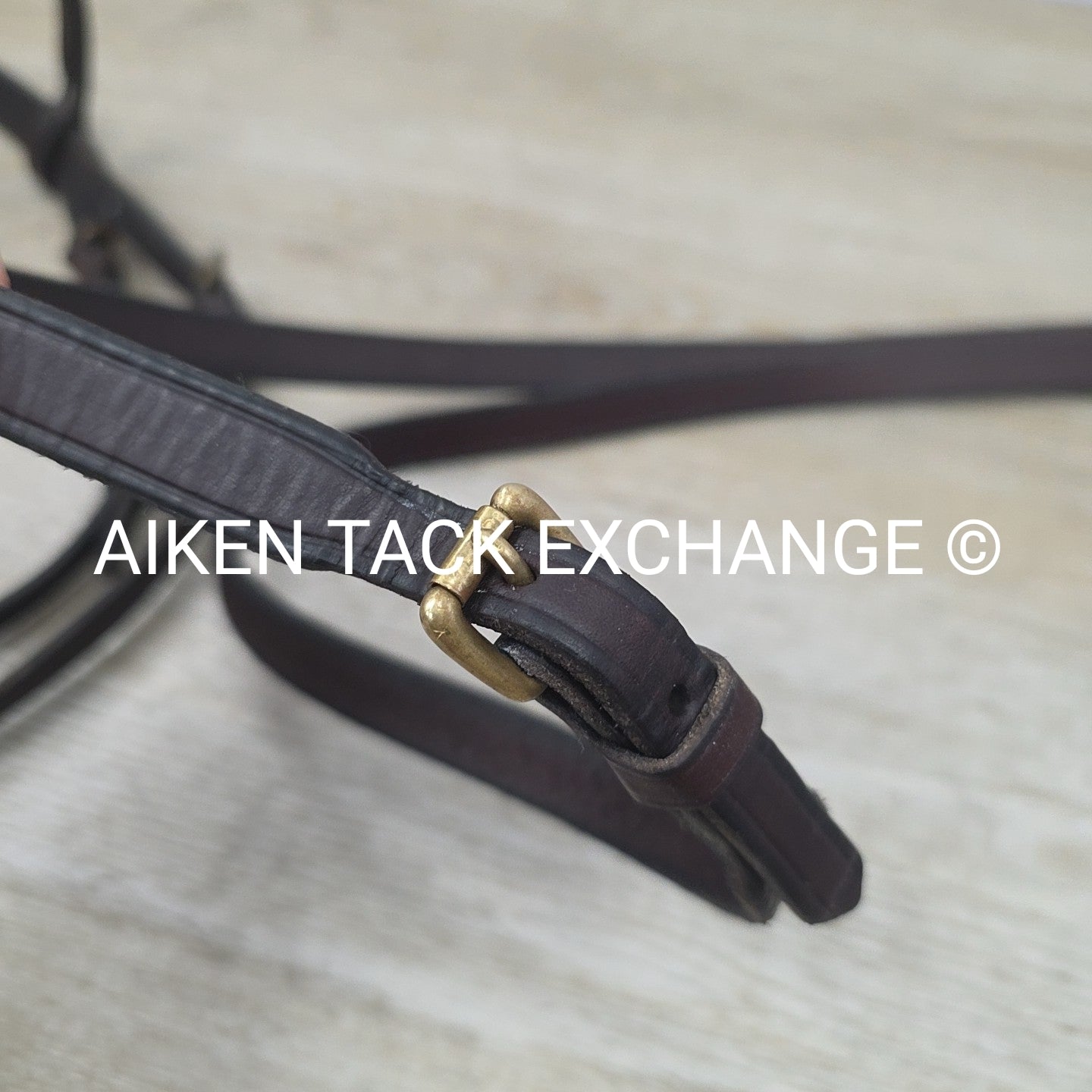 Nunn Finer Bridle Missing Noseband with Flat Leather Reins, Brown, Size Full