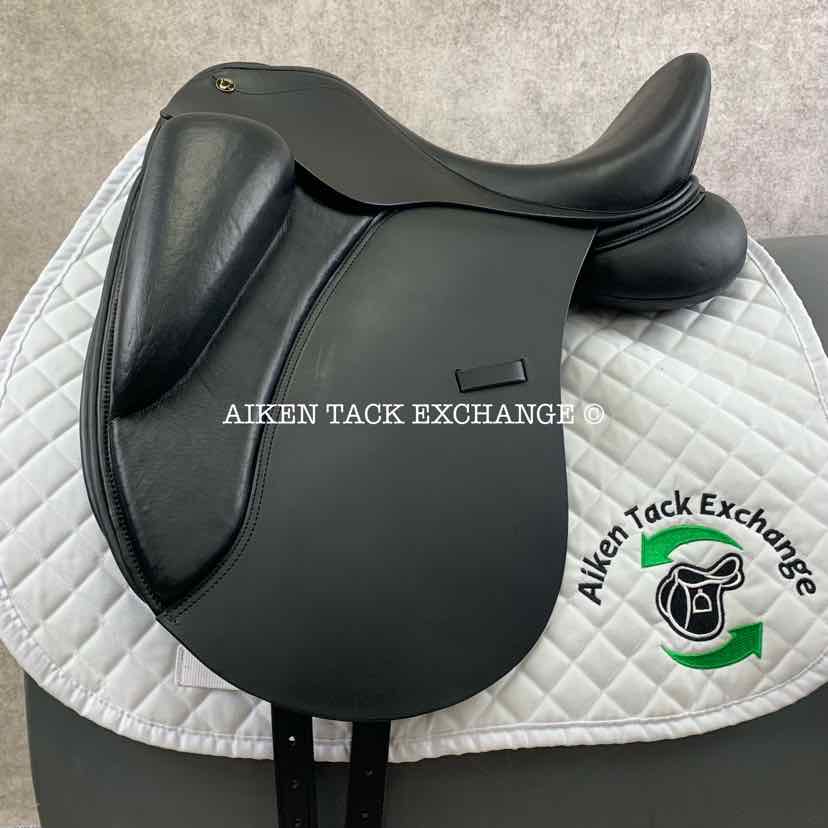 **SOLD** 2023 Zaldi New Generation London Dressage Saddle, 17.5" Seat, Adjustable Tree - Changeable Gullet, Wool Flocked Panels