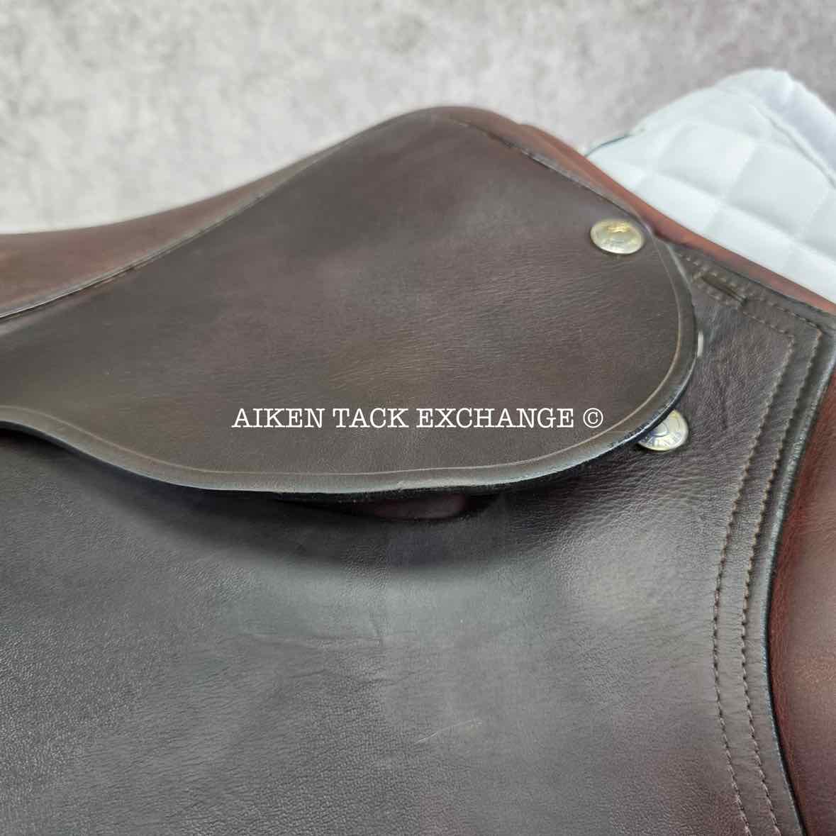 2008 Frank Baines Elan Close Contact Jump Saddle, 17.5" Seat, Medium Tree, Wool Flocked Panels