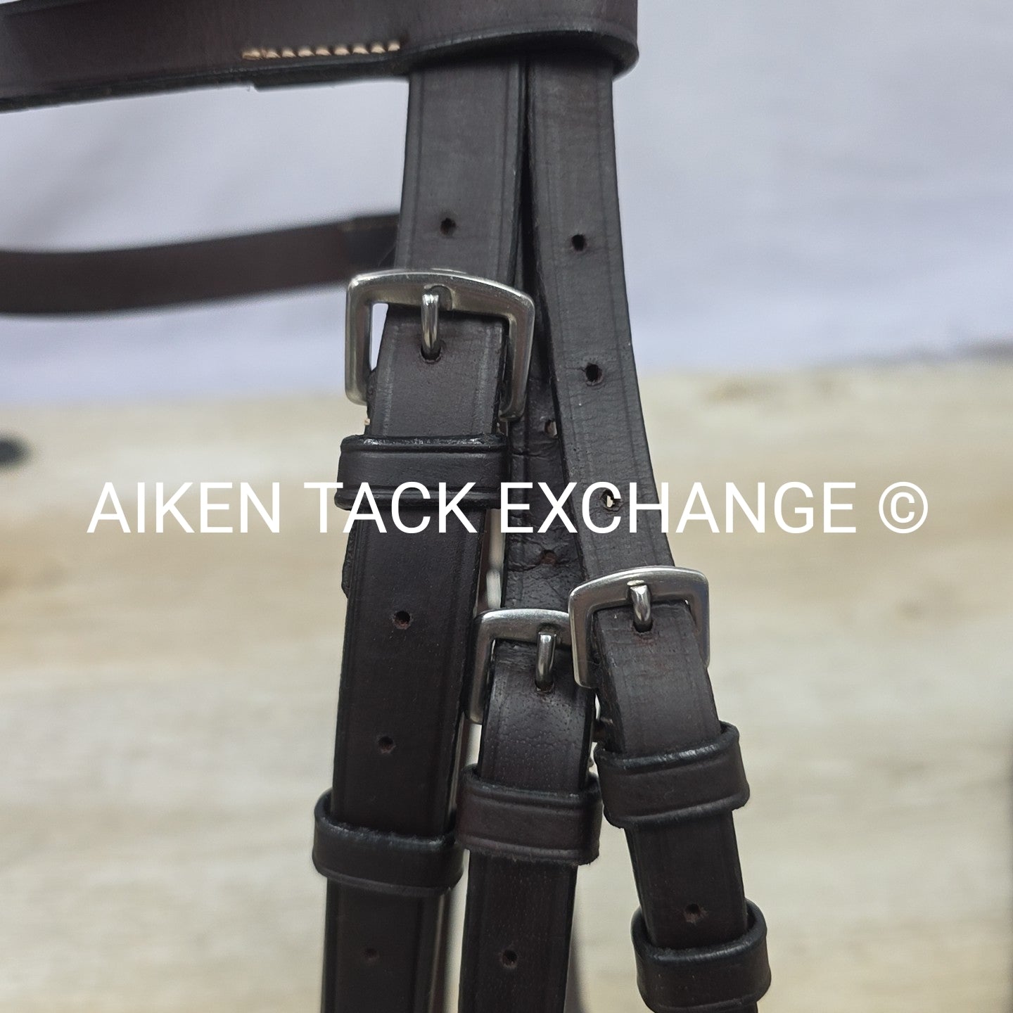 Horse Country Nimrod Flat Hunt Bridle with Laced Reins, Brown, Oversize