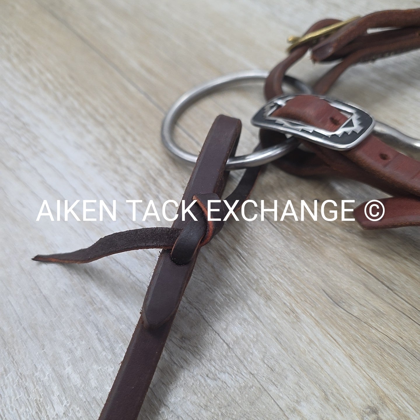 One Ear Headstall with Matching Split Reins & 4.5" Single Joint Loose Ring Bit