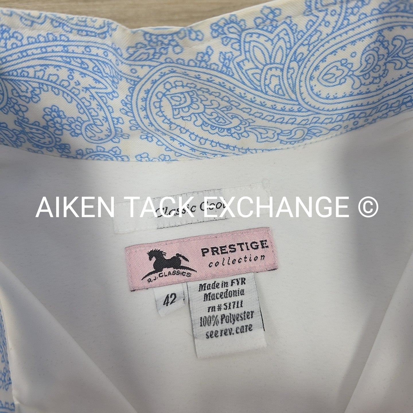 RJ Classics Prestige Collection Long Sleeve Show Shirt, Size 42