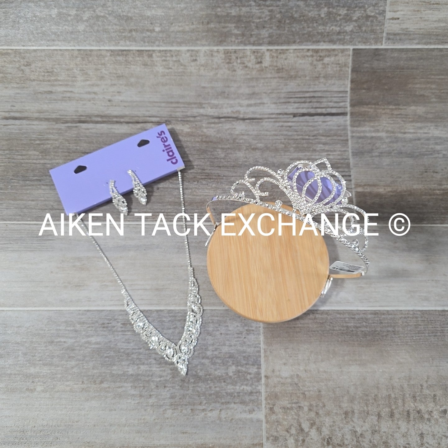 Claire's Bundle - 1 Tiara, 1 Set of Earrings, 1 Necklace