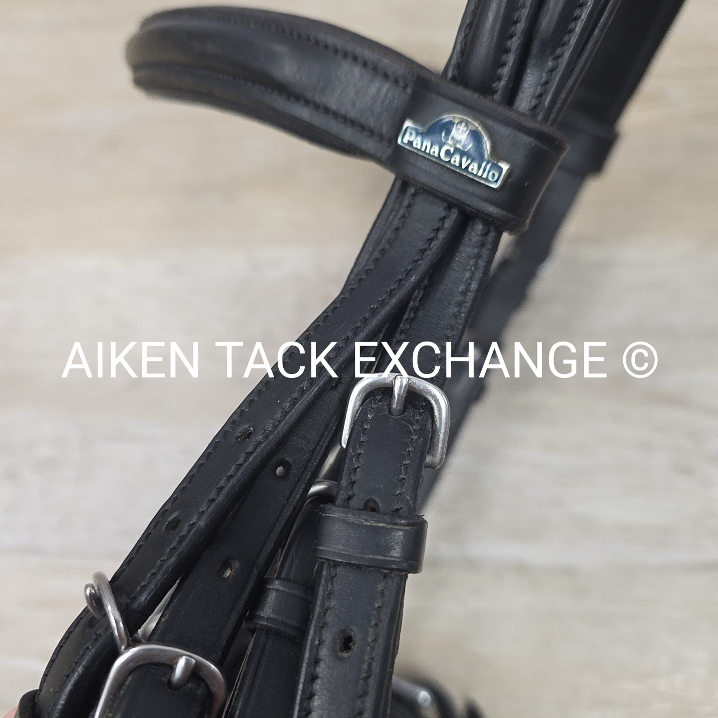 Panna Cavallo Double Weymouth Bridle with Both Reins, Black, Size Full