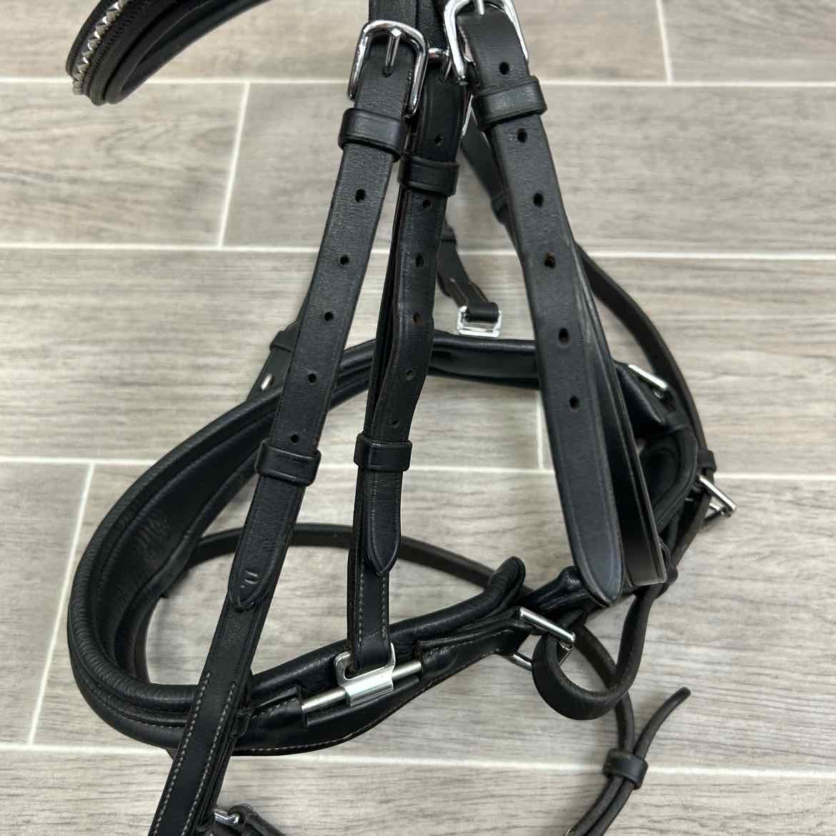 Acavallo Maesta Flash Bridle, No Reins, Black, Size Full