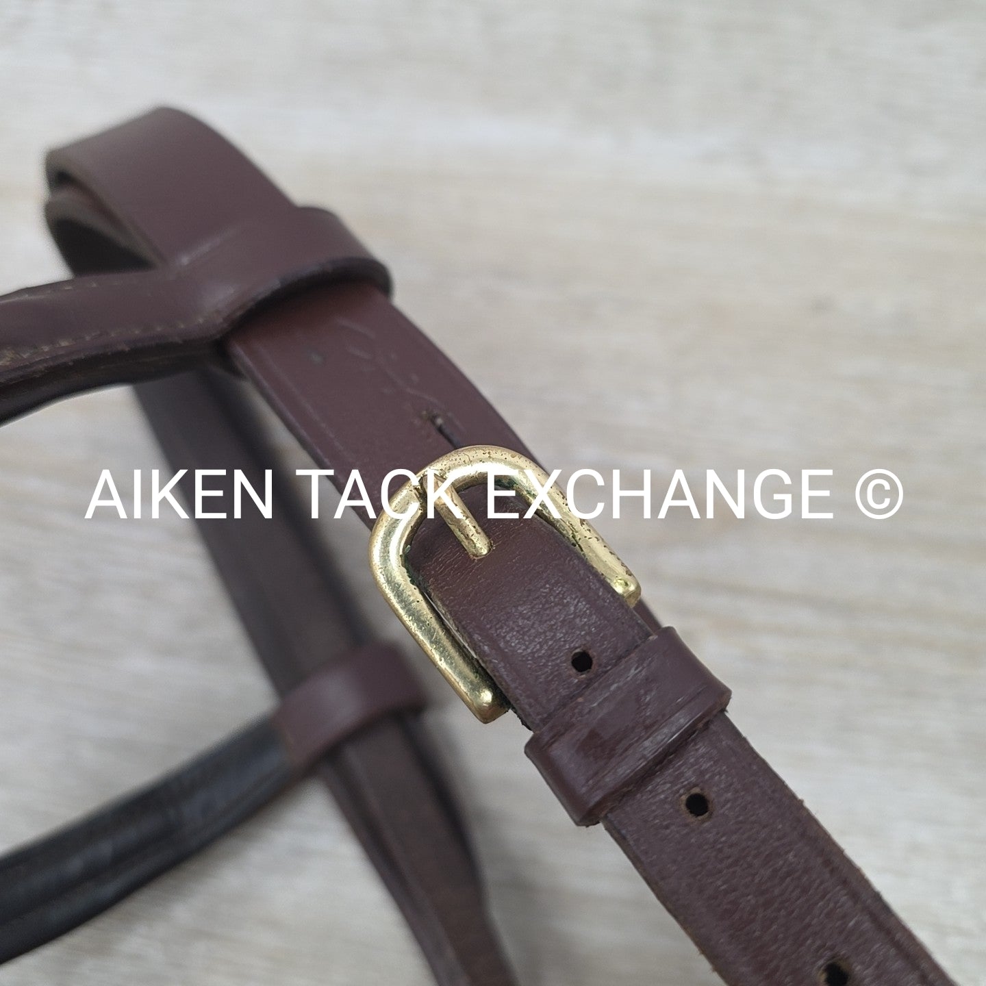 Harmohn Kraft Plain Raised Bridle with Laced Reins, Missing Flash Strap, Brown,