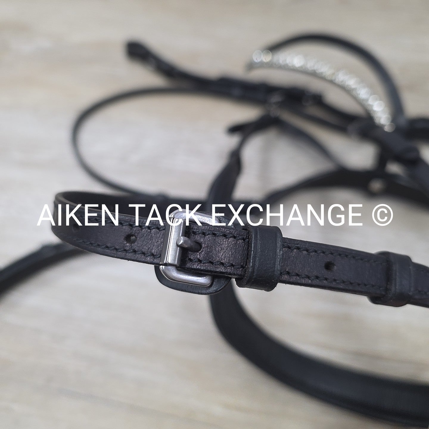 SmartPak Harwich Ergonomic Bridle with Horze Bling Browband, No Reins, Black, Si