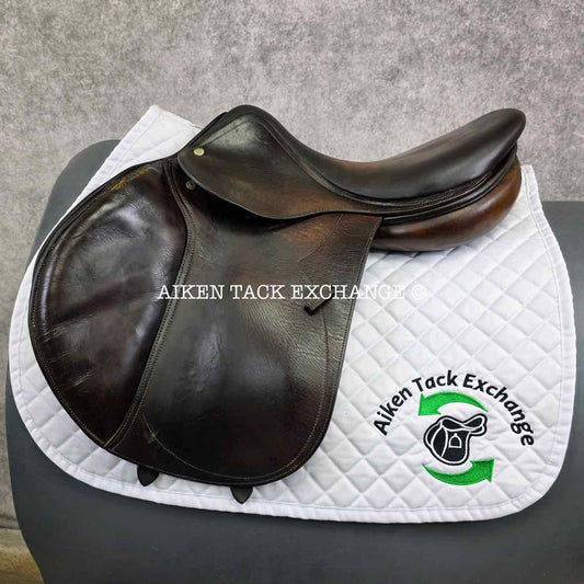 1999 Devoucoux Biarritz Close Contact Jump Saddle, 17" Seat, 3A Flap, Medium Tree, Foam Panels, Full Buffalo Leather