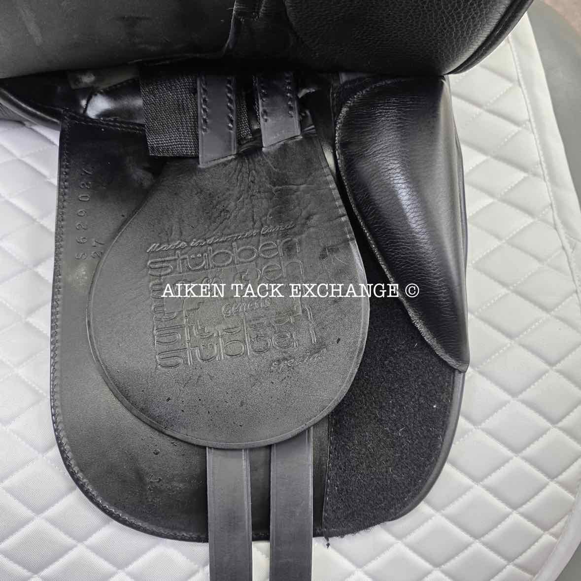 2017 Stubben Genesis Special Dressage Saddle, 17.5" Seat with Biomex, 27cm Tree - Narrow, Wool Flocked Panels