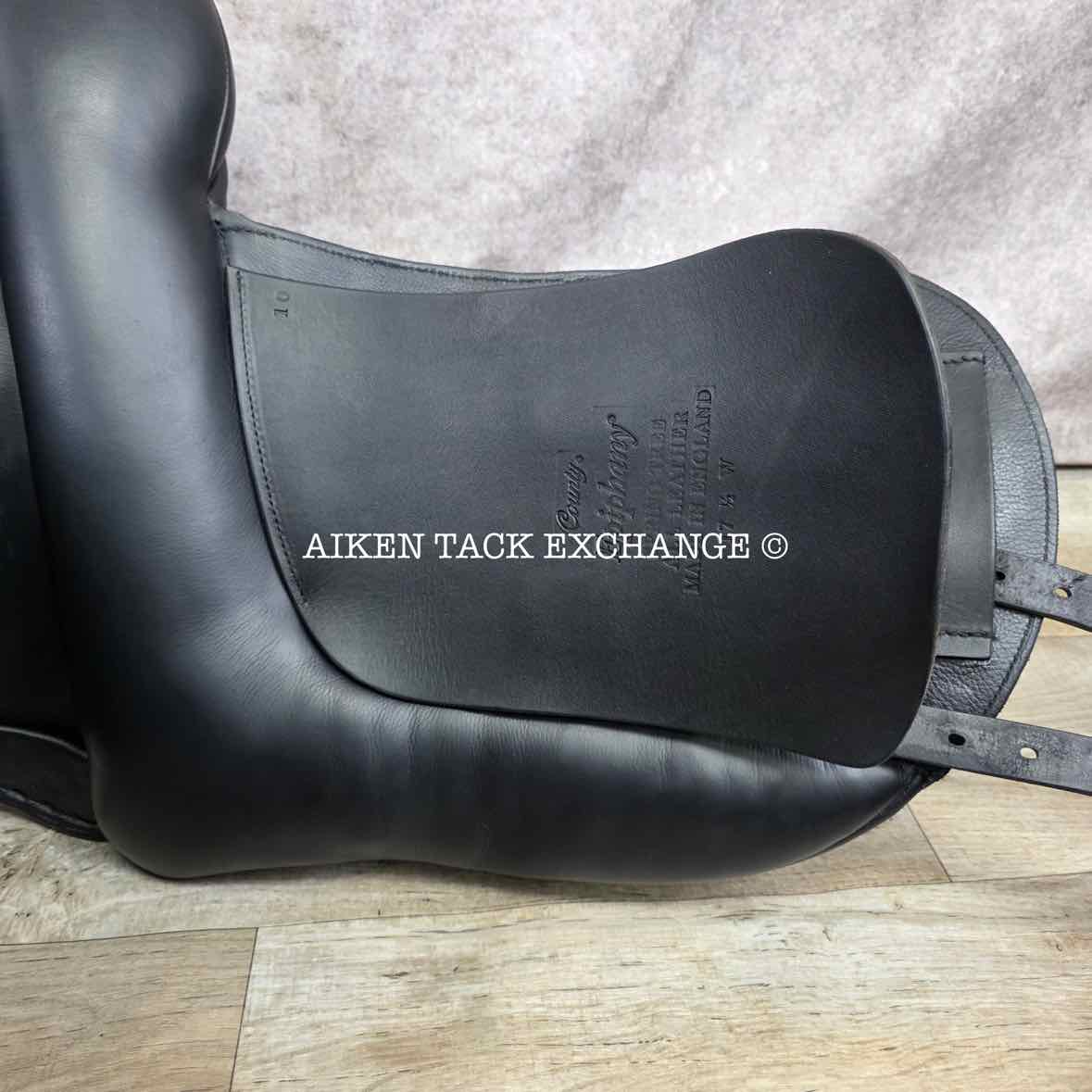 2022 County Epiphany Monoflap Dressage Saddle, 17.5" Seat, Wide Tree, Wool Flocked Panels
