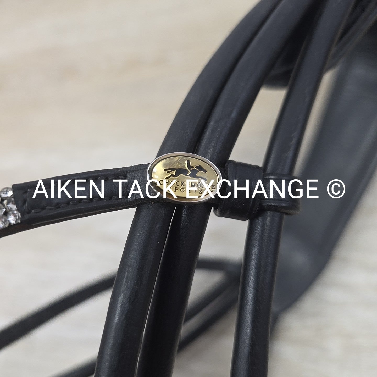 Schockemohle Rolled Dressage Bridle, No Reins, Black, Size Full