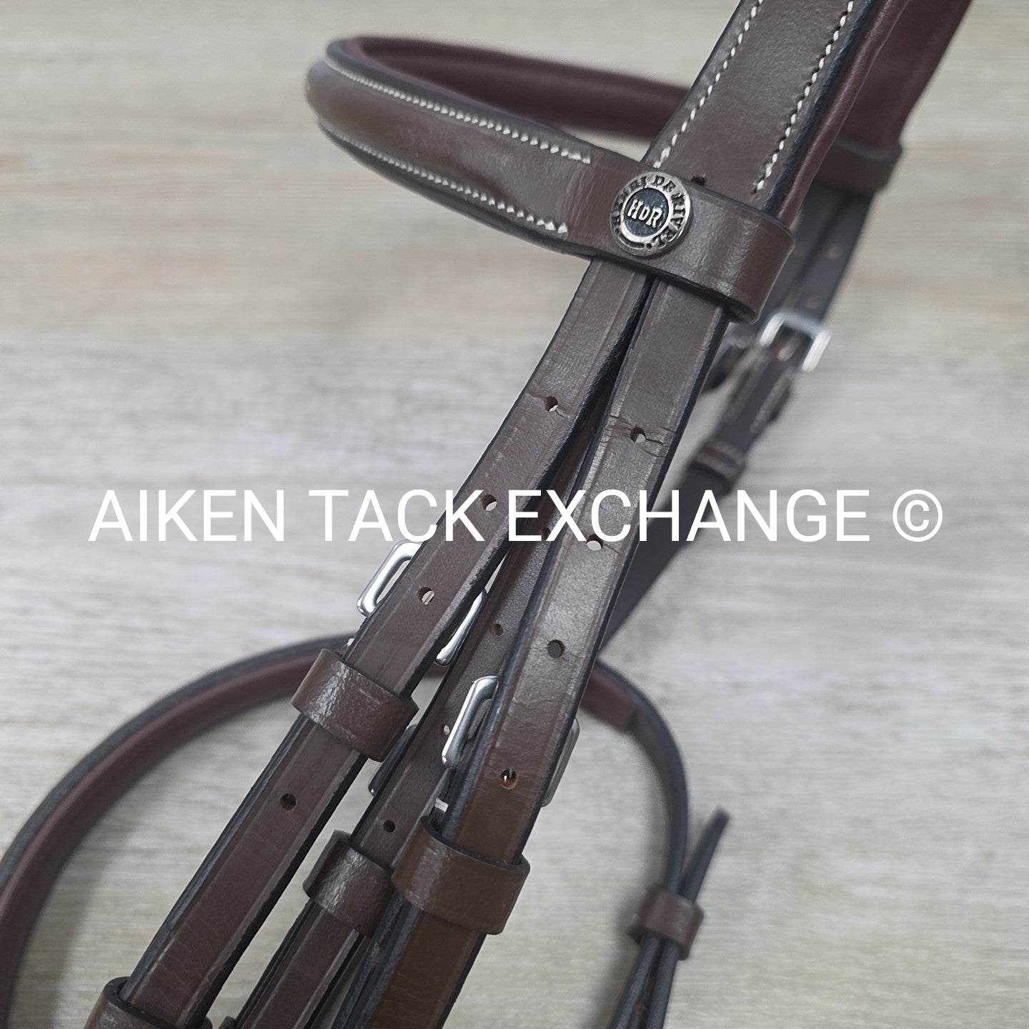 HDR Pro Mono Crown Fancy Stitch Padded Bridle with Reins, Brown, Size Pony