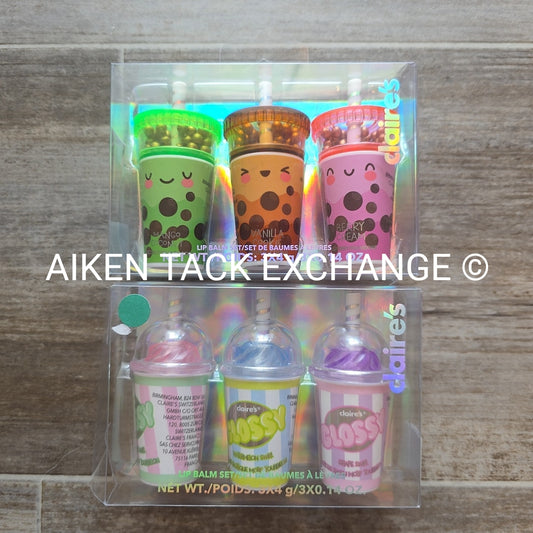 Claire's Lip Balm Sets (2) - 3 Count Per Each Set (6 Total)