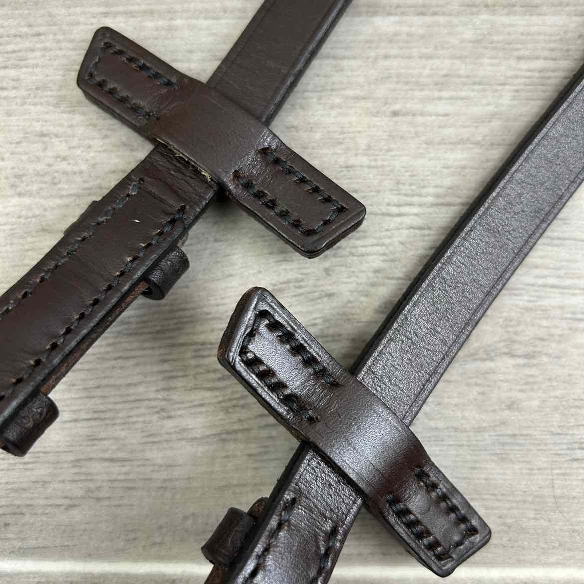 Stubben NT Leather Reins with Extra Grip Rubber Lining, Brown, 55"