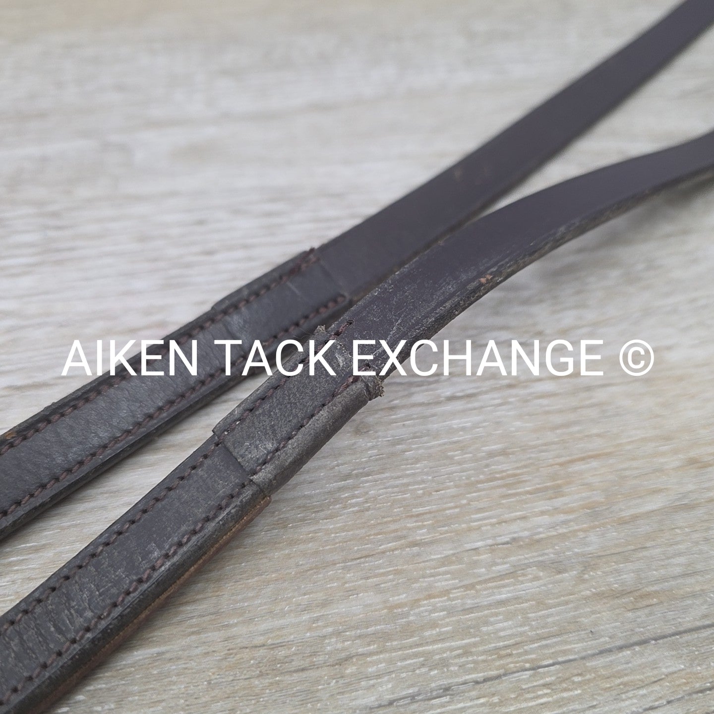 Leather Reins with Rubber Grip, Brown, 55"