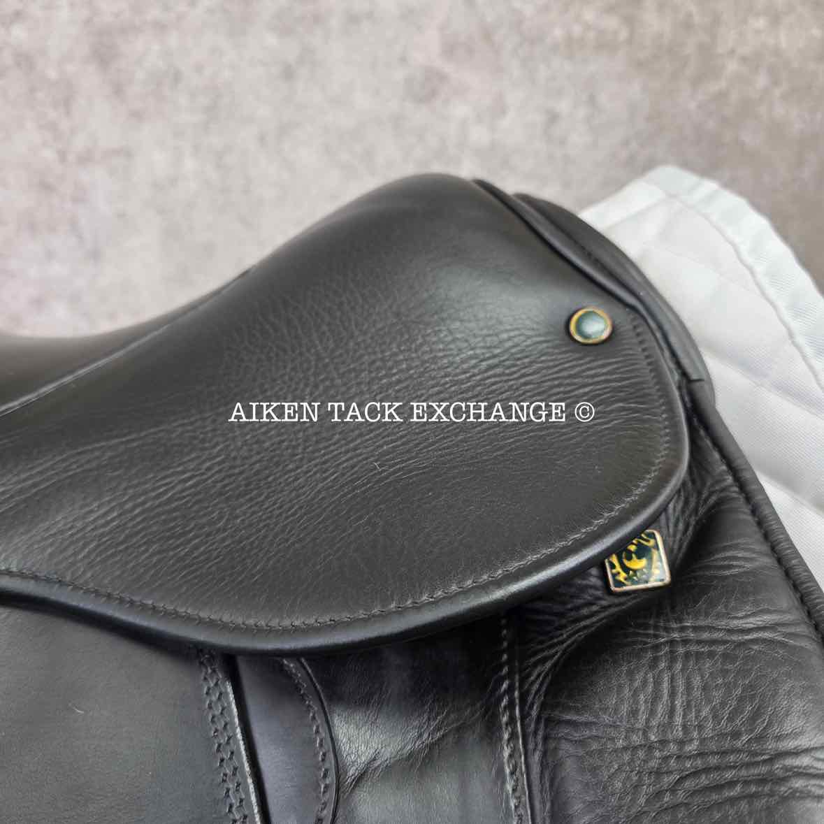 2003 Stubben Maestoso Dressage Saddle, 17" Seat, 32cm Tree - Extra Wide, Wool Flocked Panels