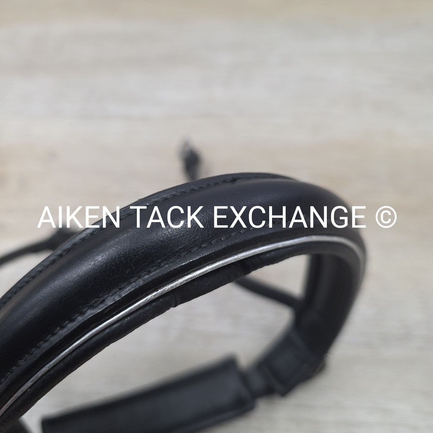 Padded Crank Noseband for Monocrown Bridle, Black with Silver, Size Full