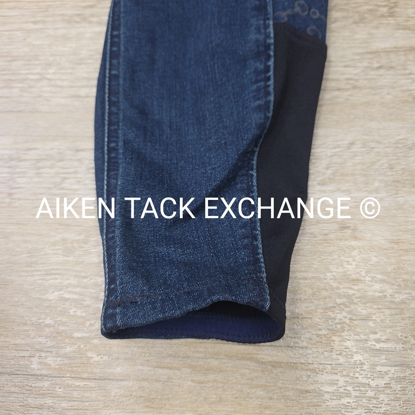 Horze Kaia Crystal Denim Silicone Grip Full Seat Breeches, Size 32