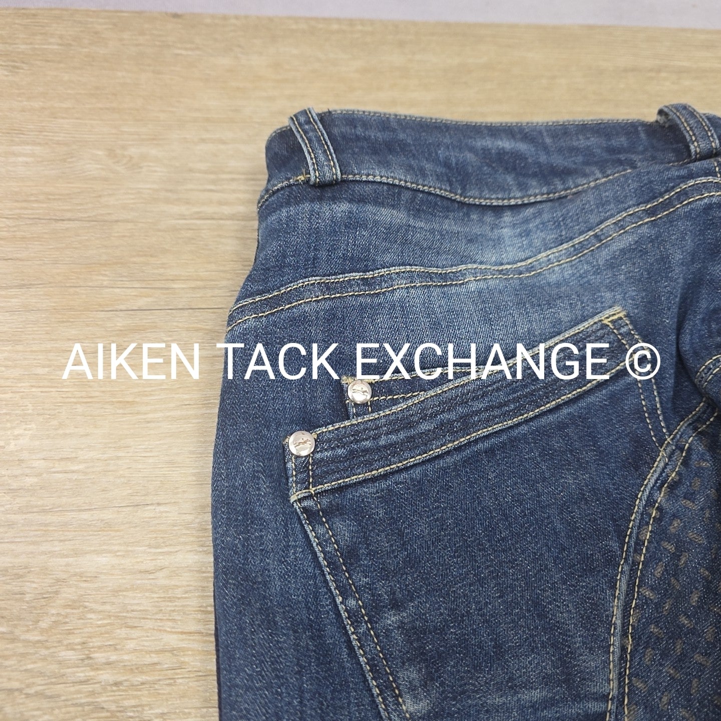 Schockemohle Denim Silicone Grip Full Seat Breeches, Size 26
