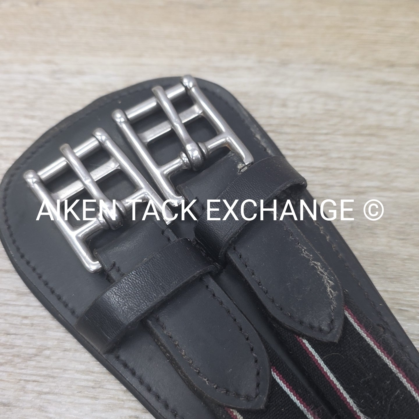 Contour Double End Elastic Dressage Girth, Black, 22"