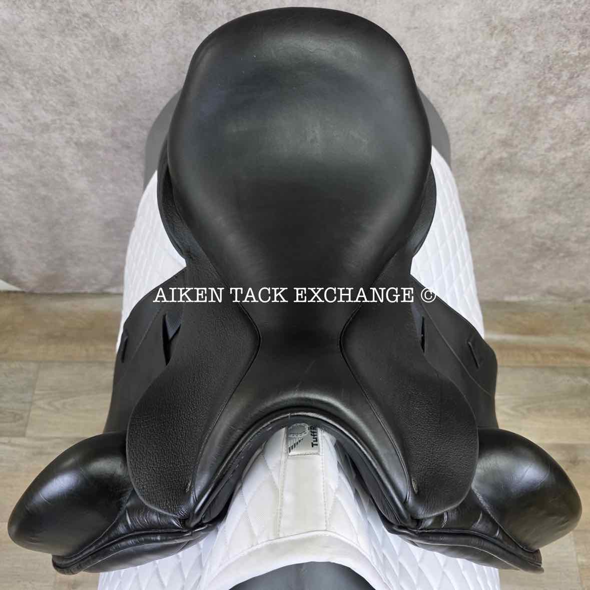 2017 Custom Saddlery Wolfgang Omni Monoflap Dressage Saddle, 17.5" Seat, Adjustable Tree, Wool Flocked Panels