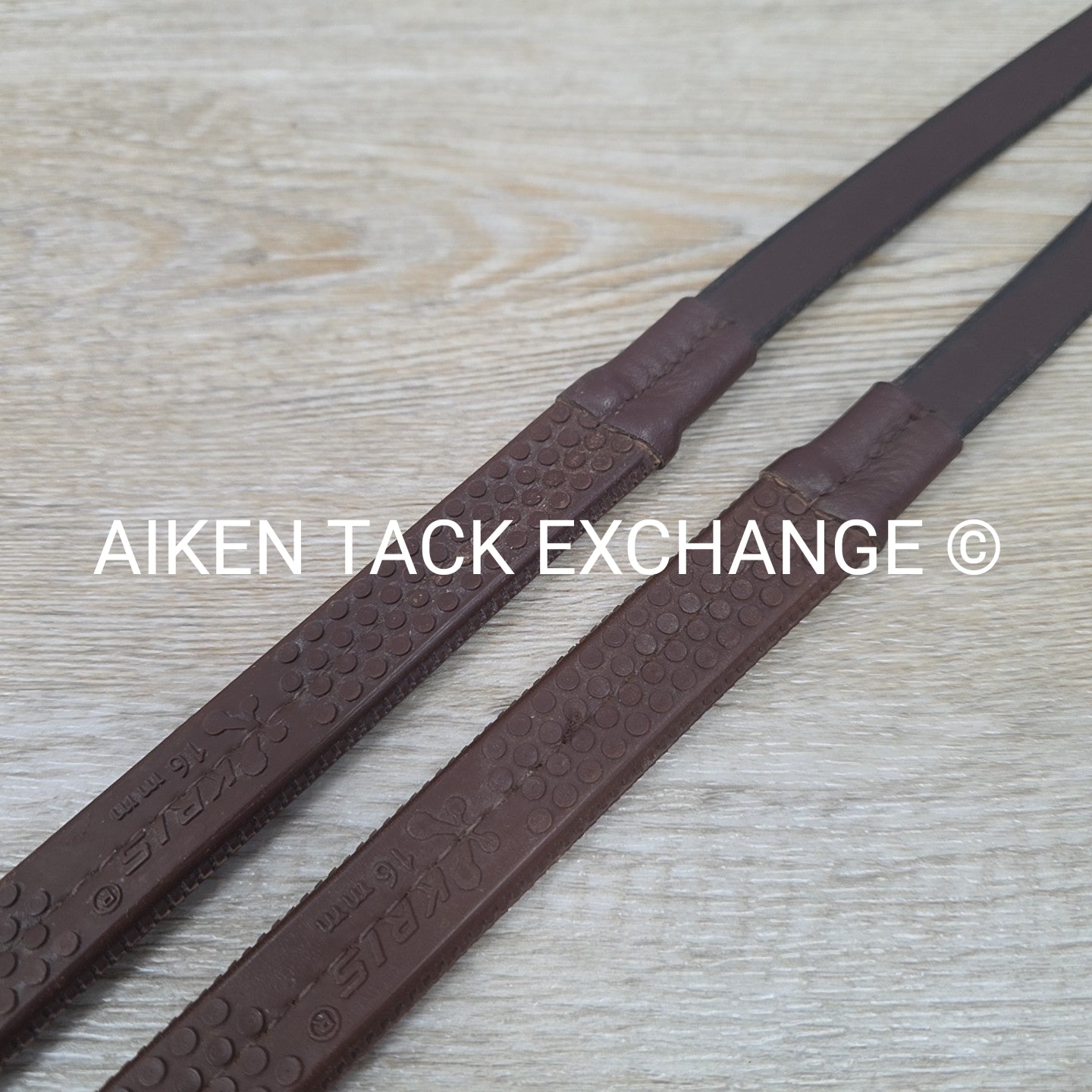 KL Select Black Oak Rubber Reins, Brown, Size Full