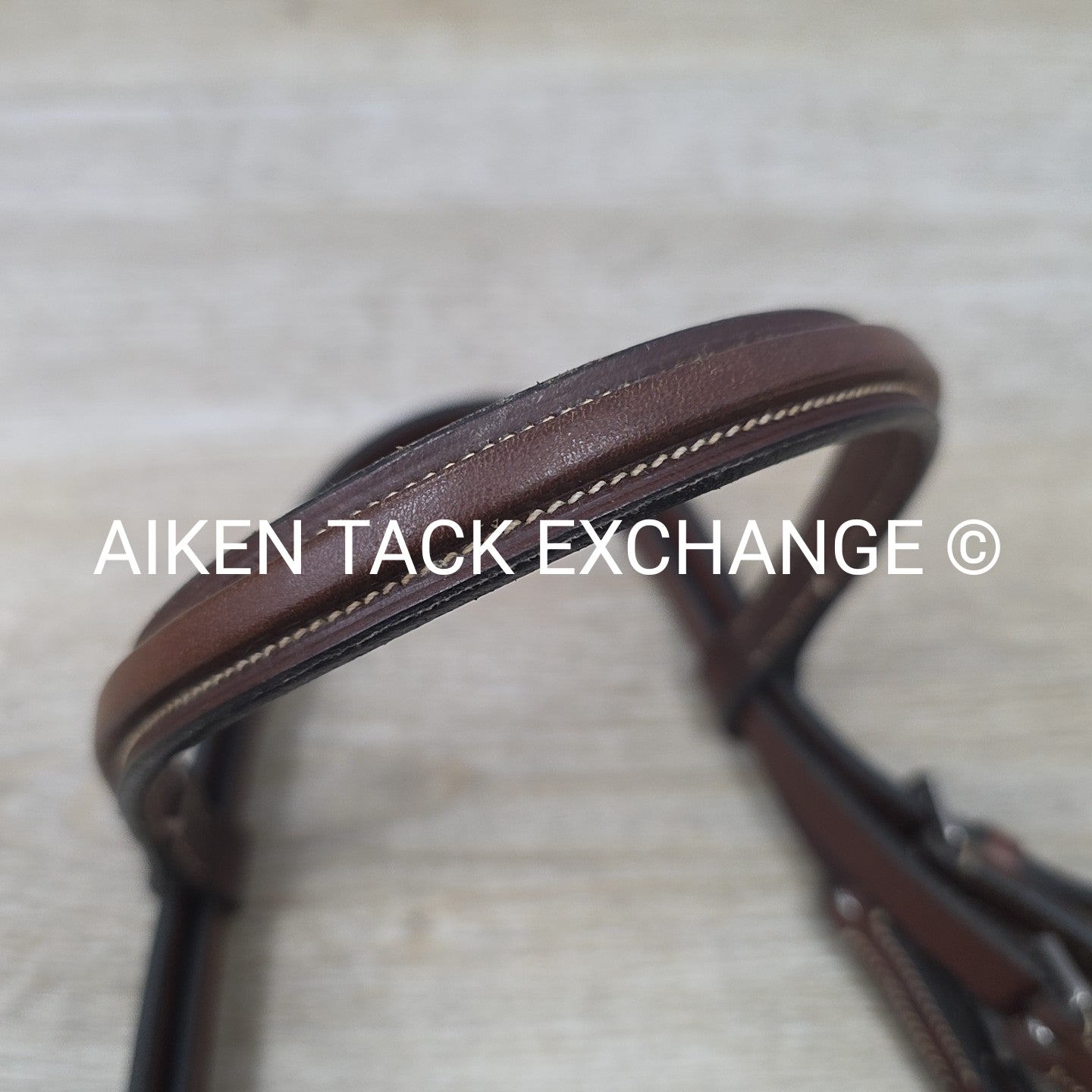 Plain Square Raised Bridle, No Reins, Brown, Size Full