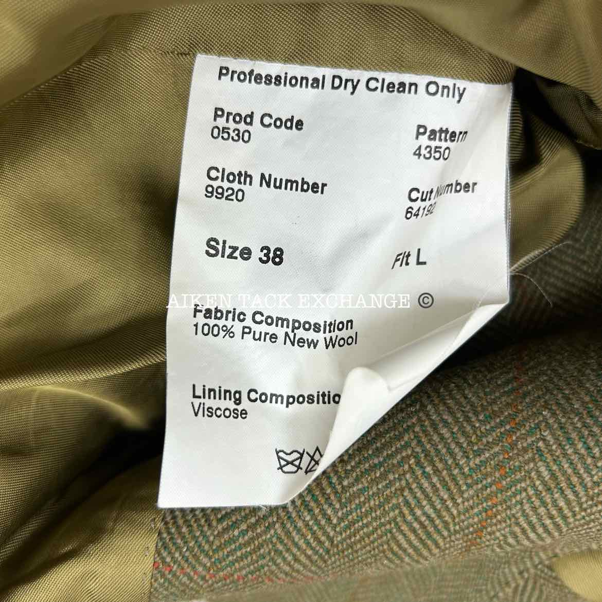 Horse Country Tweed Coat for Fox Hunting, Size 38 L