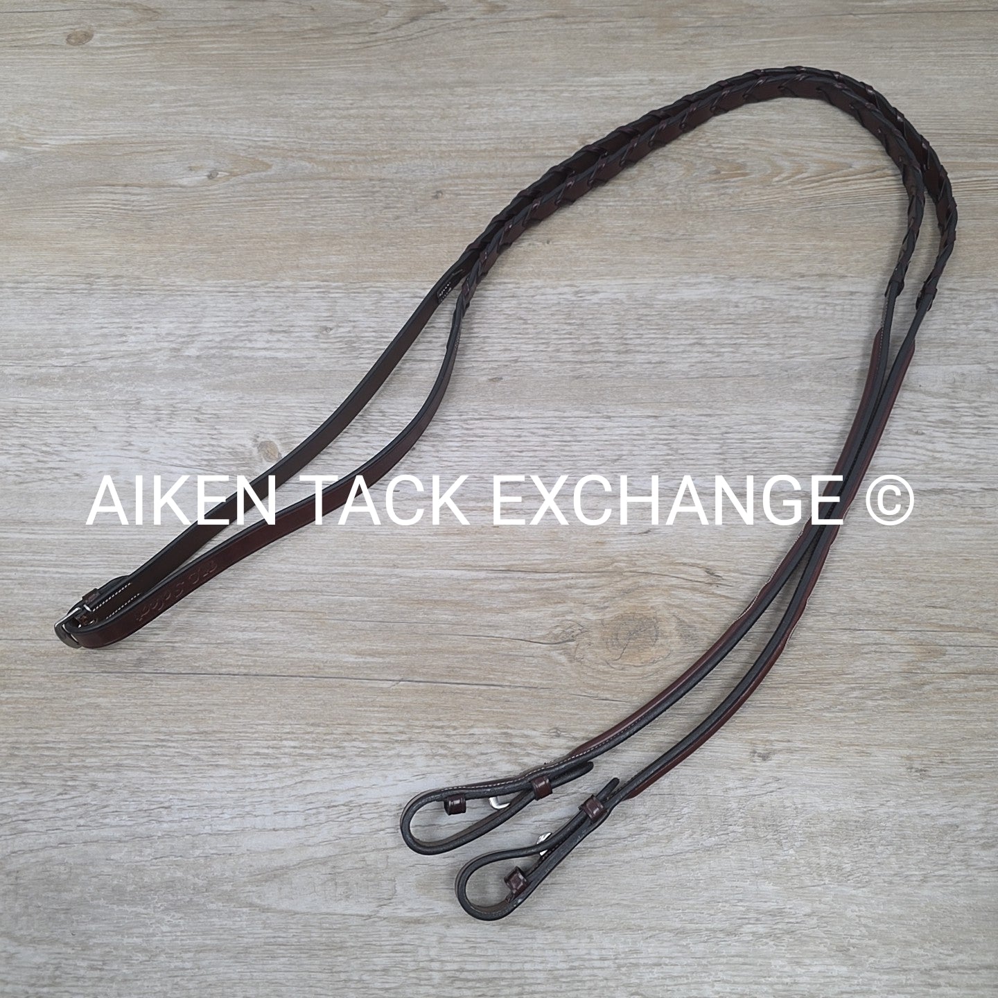 KL Select Round Raised Fancy Stitched Laced Reins, Brown, Size Full