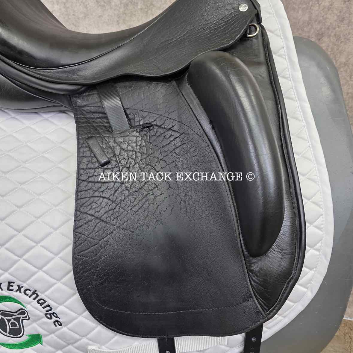 2015 Custom Saddlery Wolfgang Solo Monoflap Dressage Saddle, 17.5" Seat, Adjustable Tree, Wool Flocked Panels