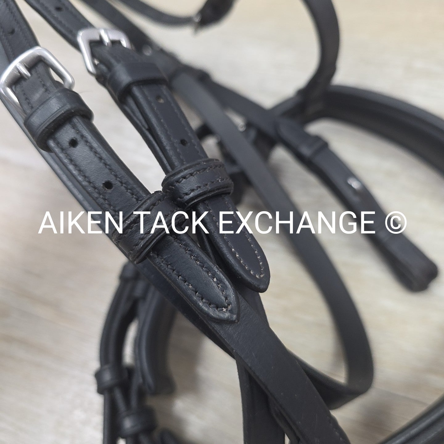 Montar Fair Snaffle Bridle, Missing Flash Strap, Rubber Reins, Black, Size Cob