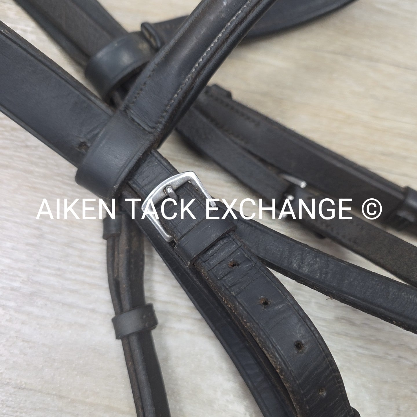 Plain Raised Bridle, Missing Flash Strap, No Reins, Oversize