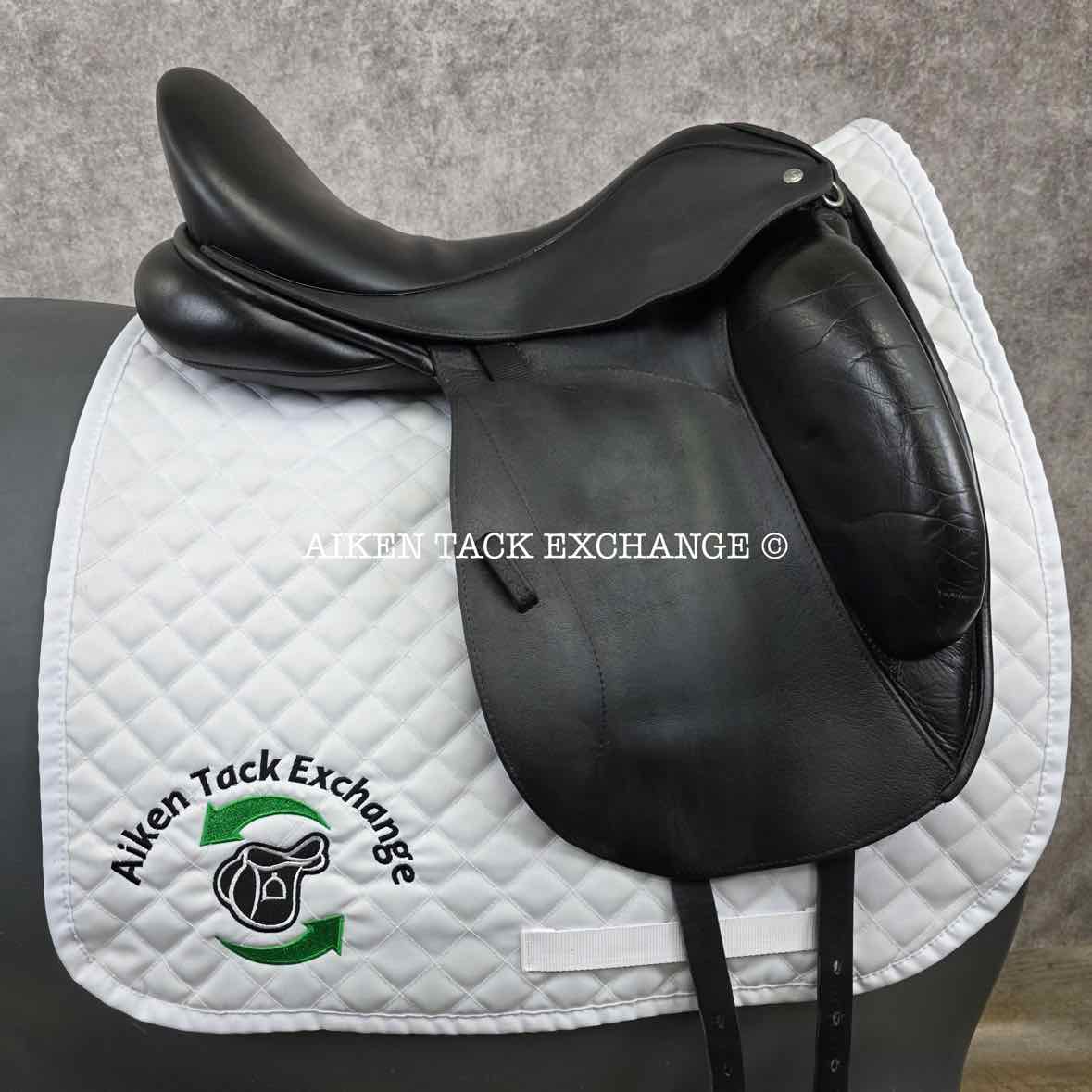 **SOLD** 2012 Custom Saddlery Icon Flight Monoflap Dressage Saddle, 17.5" Seat, Adjustable Tree, Wool Flocked Panels