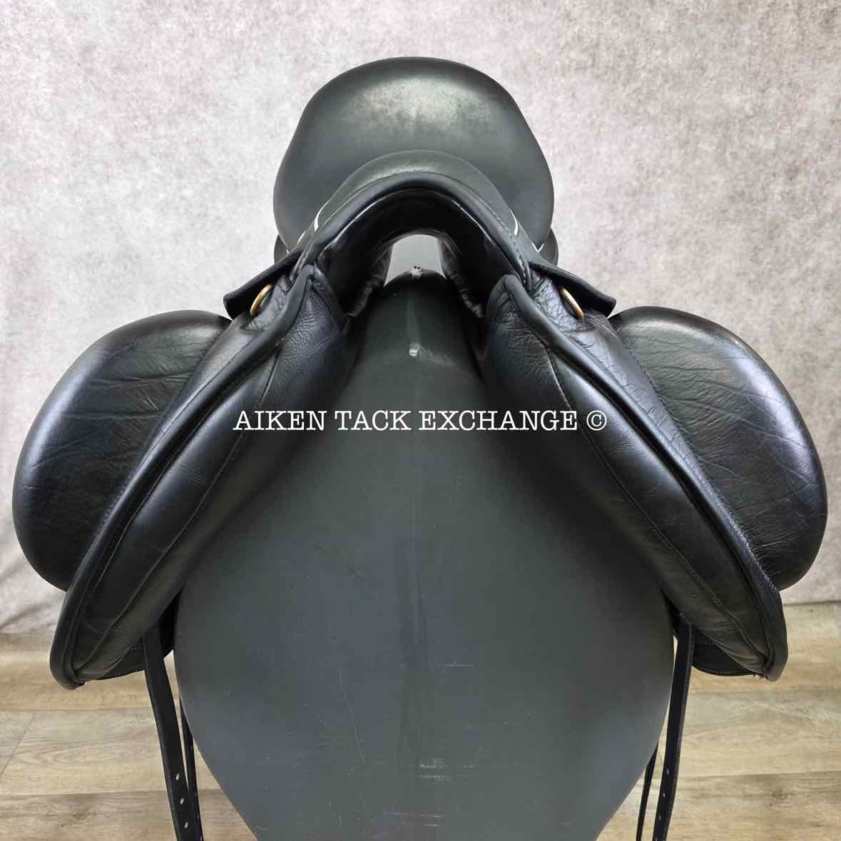 2015 Custom Saddlery Wolfgang Solo Monoflap Dressage Saddle, 17" Seat, Short Flap, Adjustable Tree, Wool Flocked Panels