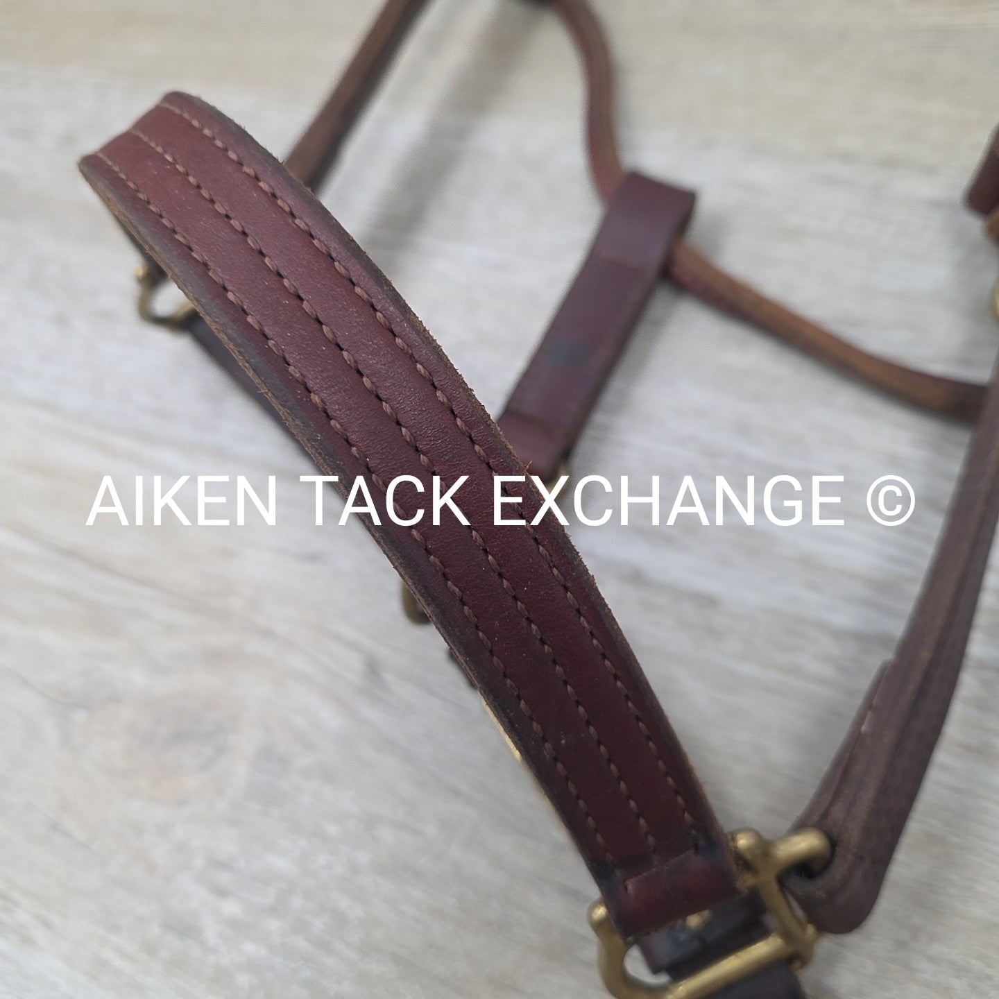 SmartPak Triple Stitch Leather Halter, Brown, Size Full