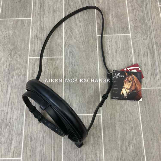 Jeffries Black Padded Leather Crank Flash Noseband, Size Cob, Brand New