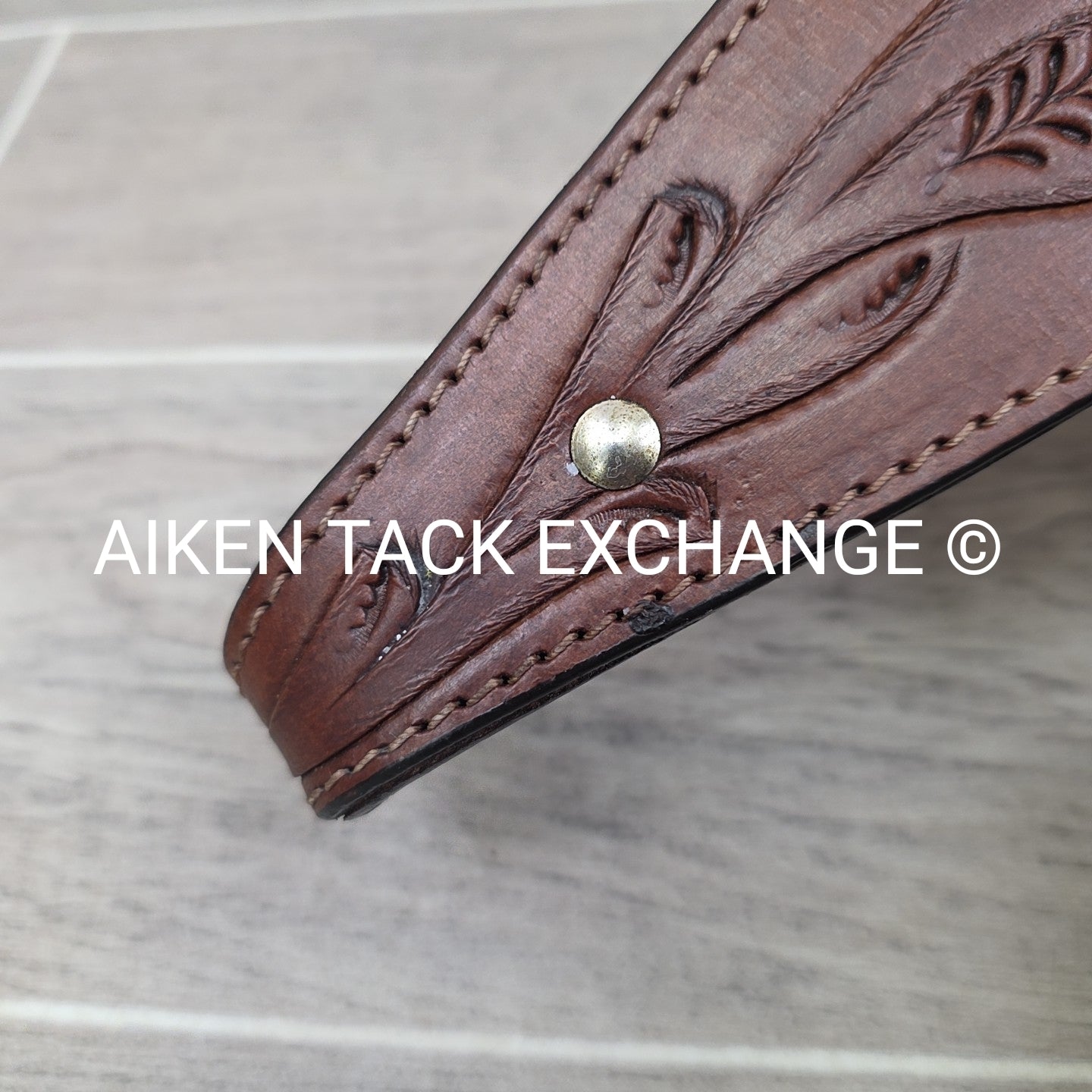 Tooled Leather Western Bridle, Size Draft